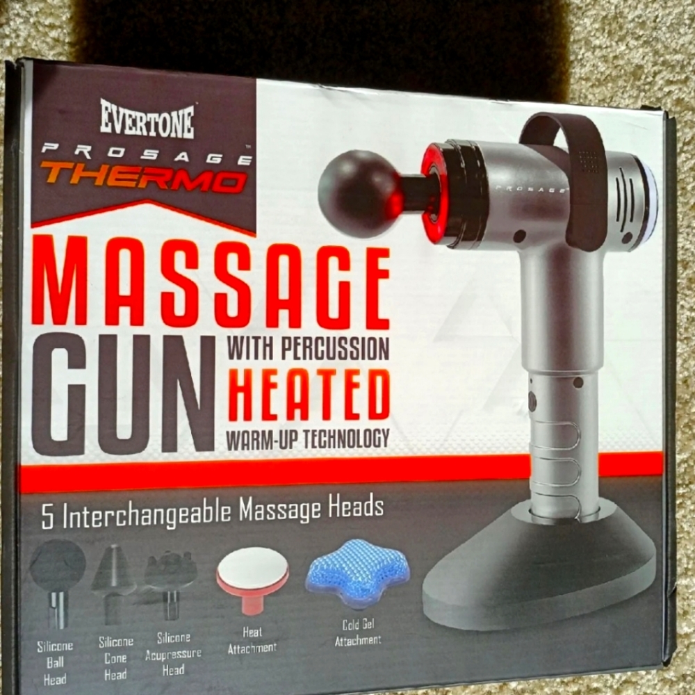 Evertone Massage Gun w/ Percussion Heat Attachment